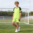 thumbnail image 4 of Piuwrlz Boys Football Athletic Sets T-Shirt and Shorts Outfit Sets Green Size 2 T, 4 of 8