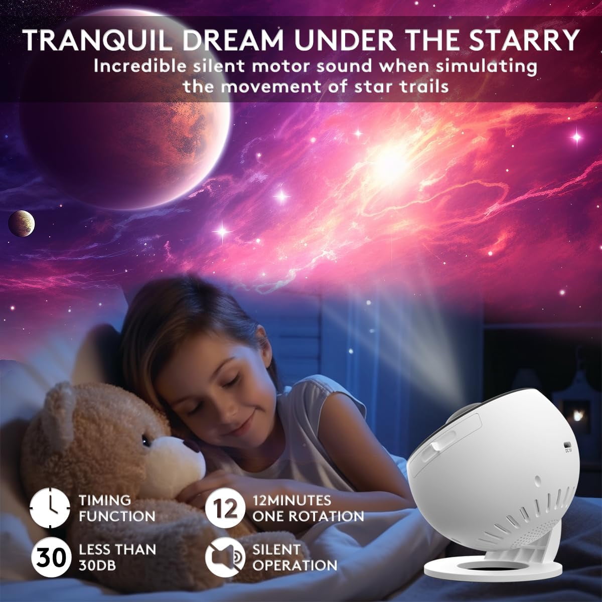 Planetarium Galaxy Projector12 in 1, Galaxy Light with 360° Rotating, Space Projector Nebula Star Night Light for Kids Adults Bedroom Ceiling Decor, Home Theater, Holiday Gift