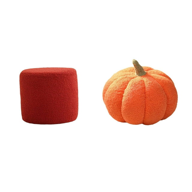 Escabel,Reposapiés pequeño,taburete otomano,sofá,taburete de té,Almohadas de calabaza de Halloween,Almohadas de calabaza de Halloween Decoración del hogar Suave,Cojines de calabaza para