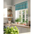 thumbnail image 3 of Vintage Farmhouse Valances for Windows Abstract Teal Wood Grain Texture Valance Rod Pocket Light Filtering Short Window Treatments Curtains for Kitchen Bathroom Living Room Bedroom, 42 x 12 Inch, 3 of 7