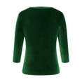 thumbnail image 6 of lcziwo Weekly Deals Womens Plus Size Velvet Tops Long Sleeve Casual Solid Color Blouses Vintage Lightweight Crew Neck Tee Shirts,Green,XL, 6 of 6