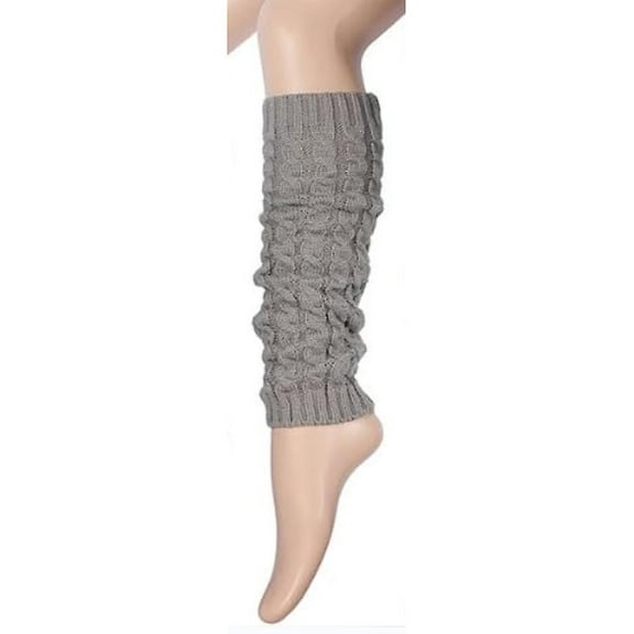 Fashionable Winter Knit Crochet Leg Warmers For Women Soft And Stretchy Ankle Knee Warmers Versatile light grey