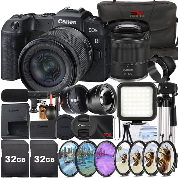 Canon EOS RP Mirrorless Camera with RF 24-105mm Lens   2 Pack 32GB Memory Card   Case   LED Flash   SV Premium Accessory Bundle (International Version)