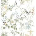 thumbnail image 1 of Papel tapiz autoadhesivo verde con flores y aves Erfoni de 16,9" x 118", 1 of 8