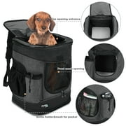 Medium Pet Travel Backpack Carrier for Dogs Cat Animal Puppy, Breathable Mesh Net Removable Sherpa Bed Outdoor Carrier f