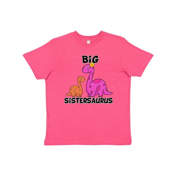 Inktastic Big Sistersaurus with Cute Sibling Dinosaurs Youth T-Shirt