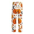 thumbnail image 5 of Evdexr Halloween Pajamas Mens 2026 Witch Hat Bat Pumpkin Printed Pajama Pants Drawstring Wide Leg Trousers Lounge Casual Elastic Waist Pants with Pocket 2XL, 5 of 7