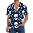 thumbnail image 1 of Fotbe white arrow Skull Camisa Estampada de Manga Corta para Hombre, Casual de Verano, Estilo Playero, Sin Arrugas-Large, 1 of 5