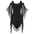 thumbnail image 6 of EINCcm Women’s Gothic Steampunk Dress Lace Mesh Long Sleeve V Neck Off Shoulder Renaissance Dress Party Cosplay Mini Dresses, 6 of 7