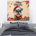 thumbnail image 3 of Merry Christmas Santa Schnauzer Scarf Twinkling Lights Xmas Holiday Tapestry Miniature Schnauzer Dog Lover Wall Hanging Backdrop Home Decor - 00022, 3 of 5