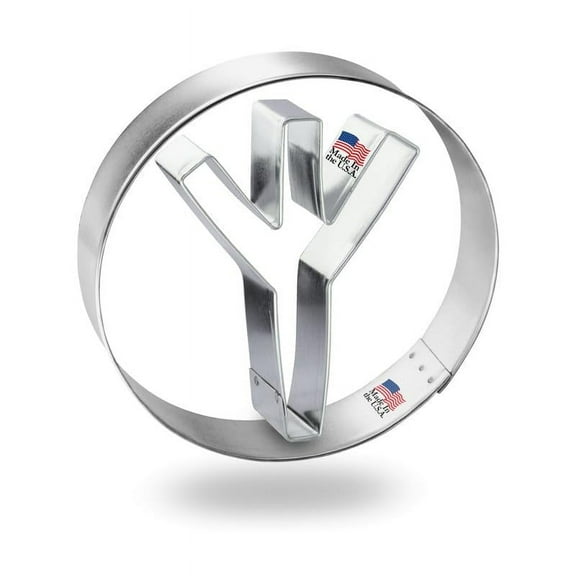 Foose Cookie Cutters Peace Sign 2 Piece Cookie Cutter 4 in, Tin Plate Steel, Handmade in USA