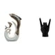 thumbnail image 1 of Estatua de delfín de cerámica, escultura blanca, estatua de gesto de roca, figura de resina, diseño abstracto único, ideal para vitrina de sala de est, 1 of 8