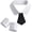 White, variant on Hsqqdc Detachable Fake Collar Set, with Wrist Cuffs Classic Uniform Style Neck Tie Accessory Kit