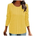 thumbnail image 1 of AherBiu Womens Long Sleeve Tops Crewneck Pullover Spring Sweater Top T Shirts Solid Color, 1 of 6