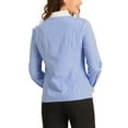 thumbnail image 3 of INSPIRE CHIC Women's Shirt Striped Contrast Collar Long Sleeve Button Down Shirts XS Blue, 3 of 6