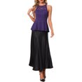 thumbnail image 2 of INSPIRE CHIC Lace Peplum Top for Women's Elegant Sweetheart Neck Sleeveless Tops L Dark Purple, 2 of 6