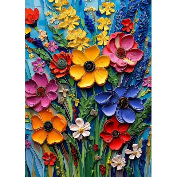 1000-Piece Jigsaw Puzzle - Vibrant Floral Garden, Premium Adult Puzzle for Home Decor & Stress Relief (27.5x19.7 Inch)