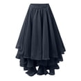 thumbnail image 4 of QHFBli Women's Cotton 5 Tiered A Line Pleated Maxi Skirt Long Boho Gypsy Dance Skirts, 4 of 5