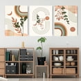 thumbnail image 2 of Boho Room Decor Framed Canvas Mid-Century Modern Wall Art for Bedroom,White Terracotta Aesthetic Wall Decor for Home Office Living Room Bathroom Geometric Nature Wall Art with Sun Moon 12"x16", 2 of 12