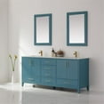 thumbnail image 2 of Sutton 72" Carrara White Marble Countertop Double Vanity w/Mirror Royal Green, 2 of 9