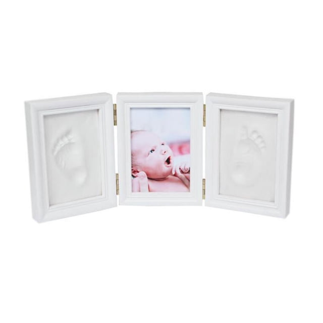 Marco de fotos Kit de huellas de manos y huellas de bebé Marco de arcilla con impresión de mano para bebé recién nacido Marco de recuerdo Marcos de fotos de hitos Regalos de ducha infantil para nuevos Tomshoo Marco de fotos