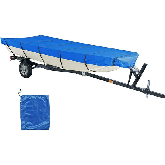 ALL-CARB Boat Cover Heavy Duty Marine Grade Polyester Trailerable Replacement for Jon Boat 12-18FT Long Beam Width Up to 56-75In