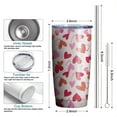 thumbnail image 6 of 20oz Insulated Tumbler, Travel Coffee Tumbler with Lid, Cup Holder Friendly Travel Coffee Mug, Stainless Steel Thermos, 20 Oz Tumbler, Reusable Insulated Coffee Mug with Lid ( Love Heart Pink ), 6 of 7