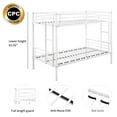 thumbnail image 3 of Aukfa Twin-Over-Twin Bunk Bed, Heavy Duty Metal Platform Beds for Kids Teens Dorm - White, 3 of 8