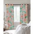 thumbnail image 4 of Pink Green Spring Floral Blackout Curtains for Bedroom Living Room Darkening Curtains 63 Inches Long Watercolor Summer Botanical Window Curtain 2 Panels Set Window Treatment Grommet Drapes 42"x63", 4 of 9