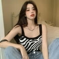 thumbnail image 5 of Women's Summer Wear With Zebra Stripe Tank Tops Super Elastic And Suspender Vest, 5 of 5