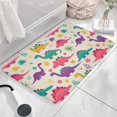 thumbnail image 3 of Colorful Dinosaur and Tropical Flannel Non Slip Door Rugs,Washable Door Mats Indoor,Decorative Door Mats,Dirt-Resistant and Absorbent Doormat for Entrance,Bedroom,Kitchen,Bathroom,23.5"x16", 3 of 5
