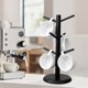 thumbnail image 2 of Coffee Cup Holder, Black Bamboo Cup Holder Tree with Thickened Base,Mug Tree, Coffee Cup Holder, 2 of 4