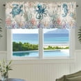 thumbnail image 4 of Valance for Windows,Nautical Sea Turtles Seaweed Valances Curtain Rod Pocket Valance for Kitchen Bedroom Living Room Bathroom,Retro Ocean Octopus Starfish Short Curtains Window Treatment 42x12in, 4 of 9