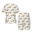 thumbnail image 5 of Picia Dachshund Going To Play Tennis Printed Boys' Kids-PJ Snug Fit Cotton Short Sleeve Top and Shorts 2 Piece Pajama Set-Small, 5 of 9
