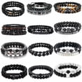 thumbnail image 3 of GKNET Hematite Healing Bracelet Tiger Eye Bead Men Bangle Arthritis Pain Relief Gift-Sliver(8mm), 3 of 9