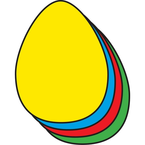 SHAPES ETC. Egg Assorted Color Creative Cut-Outs- 3”
