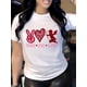 thumbnail image 1 of Valentine's Day Love Gesture & Heart Print T-Shirt - Casual Crew Neck, Short Sleeve Top for Women, Breathable Tee For Adult, Men, Women, Teen, Teenager, Adolescent, Youth, 1 of 5