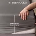 thumbnail image 6 of THXSILK Silk Fitted Sheet, 100% Pure 19 Momme Mulberry Silk, Only Seamless Bedding Set with 16'' Deep Pocket Elastic Adjustable(Cal.King Size 72''x84''+16”, Charcoal), 6 of 9