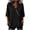 Black, variant on Cotton Linen Tops for Women Wrap Front Button V Neck 3/4 Sleeve T Shirts Dressy Casual Loose Fit Summer Blouses S-2XL