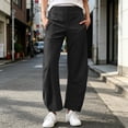 thumbnail image 3 of HomeDM Women's Pants Lounge Wide Leg with Pockets Quick Dry Elastic Waist Casual Trousers Black Athletic Work Pants Size 3XL, 3 of 8