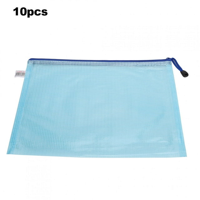 Mesh Zipper Bag, Transparent File Bag Practical For Maps For Certificates For Documents For Express Light Blue,Light Pink