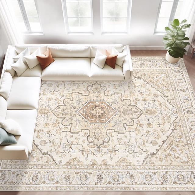 Alfombra MXSANYOO Vintage, 244 x 305 cm, lavable y antideslizante