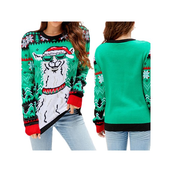 Sweaters for Women's Raindeer Ugly Christmas Sweater, Cute Holiday Sweater Funny Ugly Christmas Sweater Gifts for Women