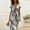 Blue, variant on Floral Dresses for Women Hawaii V-Neck Long A-Line Dress Ruched Waist Beach Flutter Short Sleeve Ruffle Sundress XXL