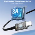 thumbnail image 4 of Cable CarPlay FOXSEA USB-A a USB-C de 0,9 m, paquete de 2, negro, 4 of 8