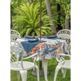 thumbnail image 3 of Outdoor Tablecloth with Umbrella Hole for Patio/Picnic/Party/Camping, Sea Turtle Coastal Waterproof Table Cloth Round Cover Washable, Summer Coral Starfish Nautical Grey (Dia 60"), 3 of 8