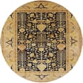 thumbnail image 1 of Ahgly Company Indoor Round Mid-Century Modern Yellow Orange or Orange Yellow Orange Oriental Area Rugs, 5' Round, 1 of 6