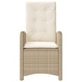 thumbnail image 3 of vidaXL Reclining Garden Chairs 2 pcs with Cushions Beige Poly Rattan, 3 of 5