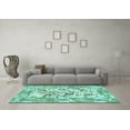 thumbnail image 3 of Ahgly Company Indoor Square Animal Turquoise Blue Traditional Area Rugs, 3' Square, 3 of 4