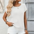 thumbnail image 2 of YUGYXL Sweater Vest Women Spring Summer Beach Casual Short Sleeve Crewneck Pullover Loose Fit Blouse Basic T Shirts Tops White L, 2 of 7
